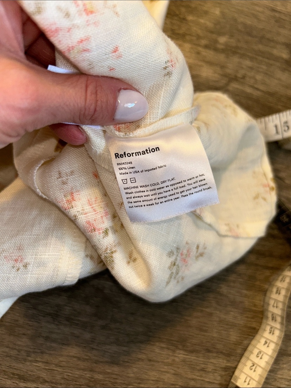 Reformation Linen Floral Mini Dress Puff Sleeve Cottagecore Prairie Size 0 - Picture 6 of 9